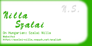 nilla szalai business card